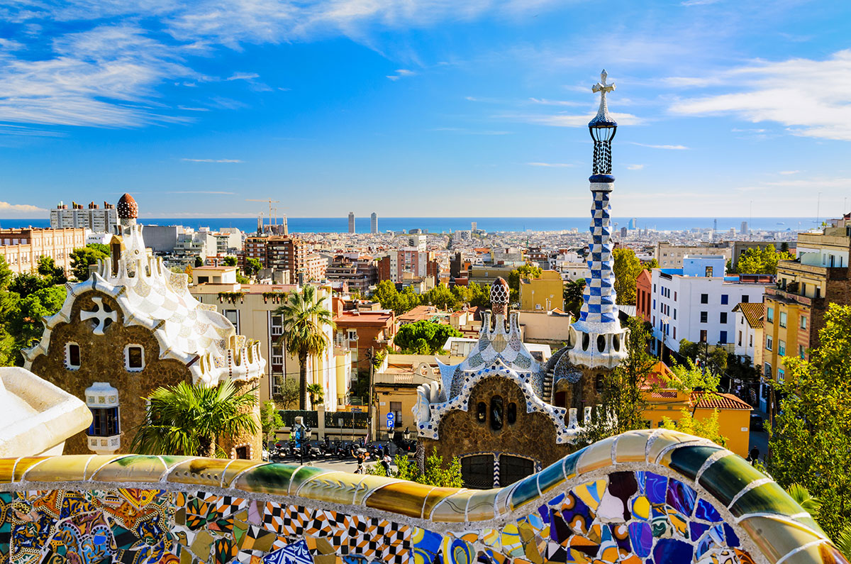 Barcelona, Spain view from Park Guell